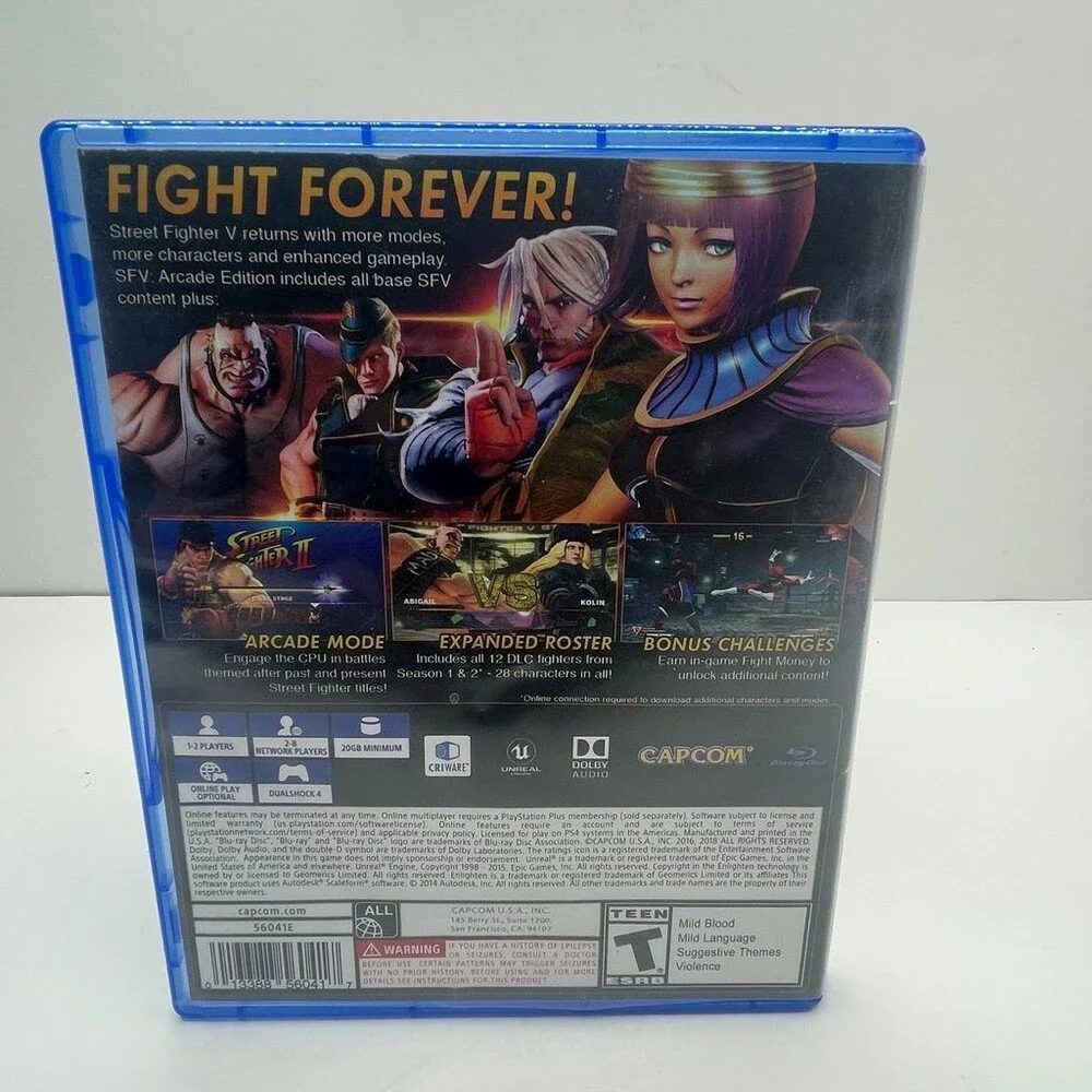 Street Fighter V 5 Arcade Edition (Sony PlayStation 4, 2018) No Manual